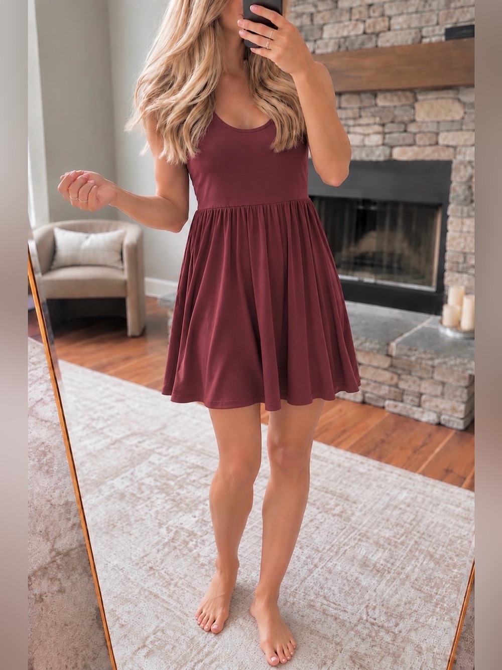Burgundy dress